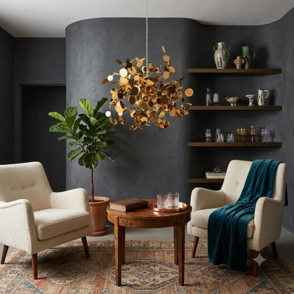 Lampa wisząca MONETTI 40 cm - złota, dekoracyjna Step Into Design